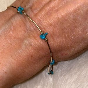 Silver and turquoise bracelet